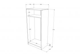 Dulap Pedro, 2 Usi, Stejar Wotan/Antracit, 80 x 51 x 170 cm