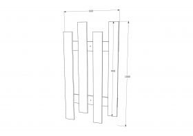 Cuier Lamelar Stick, Alb, 100 x 60 cm