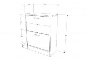 Pantofar Rin, 2 Usi, Alb, 63 x 30 x 85 cm