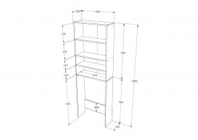 Dulap Masina de Spalat Fyn, Stejar Sonoma/Alb, 65 x 27 x 190 cm