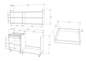 Set Bucatarie Reno, Stejar Sonoma/Verde, L 150 cm