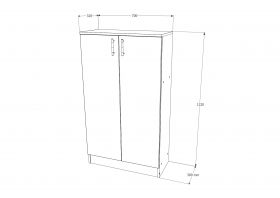 Biblioteca Flint, 2 Usi, Wenge, 70 x 32 x 122 cm
