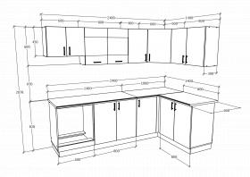 Set Bucatarie Colt Karo V34, Alb, Blat Thermo 28 mm, L 240 x 140 cm