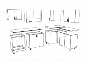 Set Bucatarie Colt Karo V34, Alb, Blat Thermo 28 mm, L 240 x 140 cm