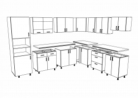 Set Bucatarie Colt Karo V36, Alb, Blat Thermo 28 mm, L 320 x 160 cm