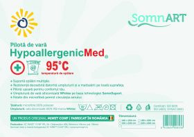 Pilota Somnart HypoAllergenicMed, microfibra 200g, 180 x 200 cm, lavabila la 95°C, pentru vara