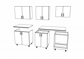 Set Bucatarie Karo V10, Antracit/Alb, Blat Thermo 28 mm, L 200 cm