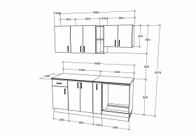 Set Bucatarie Karo V9, Antracit/Alb, Blat Thermo 28 mm, L 180 cm