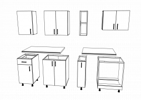 Set Bucatarie Karo V9, Antracit/Alb, Blat Thermo 28 mm, L 180 cm