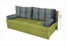 Canapea extensibila Alfi 192x80x77 cm cu lada de depozitare, Lime/Stripes