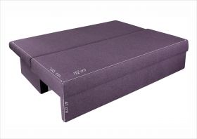 Canapea extensibila Alfi 192x80x77 cm cu lada de depozitare, Purple/Stripes