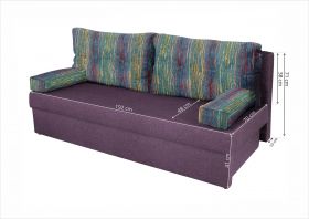 Canapea extensibila Alfi 192x80x77 cm cu lada de depozitare, Purple/Stripes