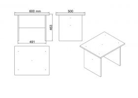 Set mobilier pentru camera de studiu, 4 piese, Locelso, VO13 - BA, pal melaminat, maro/antracit