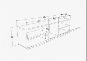 Comoda TV, Retricy, Carson, 160x35.3x40 cm, PAL, Stejar alb