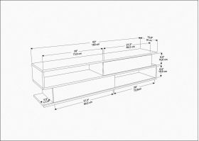 Comoda TV, Retricy, Cortez, 160x35.3x38.6 cm, PAL, Alb / Antracit