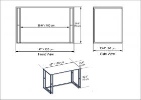 Birou, Hadley, Alfa, 120x75x60 cm, Alb