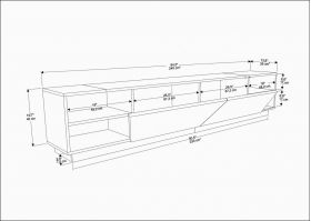 Comoda TV, Retricy, Rhodes, 240x37.1x47.4 cm, PAL, Alb / Antracit