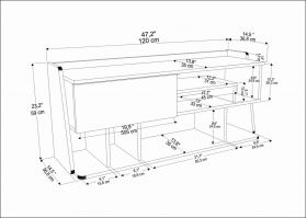 Comoda TV, Retricy, Raca, 120x37x59 cm, PAL, Alb/Negru