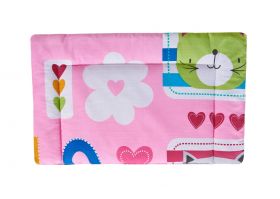 Lenjerie patut bebe, SomnART, cearceaf pat 60x120x10 cu elastic, cearceaf pilota 80x110, perna joasa 20x35, Pisicute