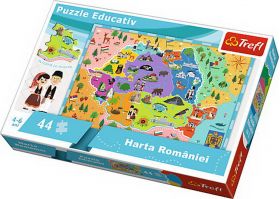 PUZZLE TREFL EDUCATIONAL 44 CU HARTA ROMANIEI