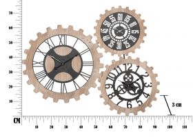 Ceas de perete Gears, Mauro Ferretti, 93x74 cm, fier, alb/auriu