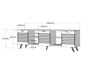 Comoda TV, Avva Home, Patara, 180x53.4x29.5 cm, Alb