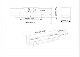 Comoda TV, Decorotika, Aspatria, 160x34.1x37.1 cm, Alb