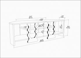 Comoda TV, Retricy, Firal, 110x35x41.8 cm, PAL, Alb/Negru