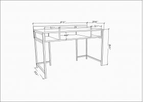 Birou, Retricy, Alma, 120x60x74.8 cm, PAL, Auriu / Gri închis