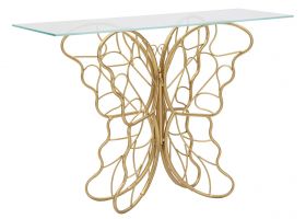 Consola Butterfly, Mauro Ferretti, 110x40x76 cm, fier, auriu