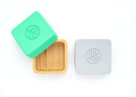 Set 2 caserole pentru gustari - Bambus - Verde si Gri | Eco Rascals