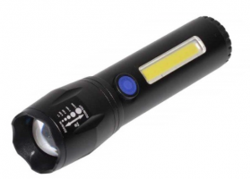 Lanterna TD-C81 cu LED CREE 3 W, LED lateral COB 3 W, acumulator integrat, zoom telescopic