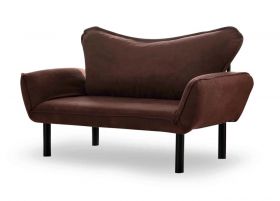 Canapea extensibilă cu 2 locuri, Futon, 859FTN1227, Metal, Maro