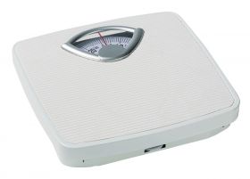 Cantar mecanic pentru persoane, Wenko, Bathroom Scale, 27 x 26.5 x 4.5 cm, metal/plastic, alb