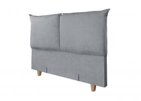 Pat matrimonial, Stockholm, Pillows E, 180x200 cm, saltea tip Pocket, topper memory, Gri