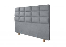 Pat matrimonial, Stockholm, Cubic E, 180x200 cm, saltea tip Pocket, topper memory, Gri