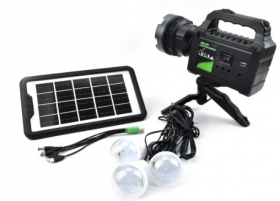 Kit solar lanterna cu trepied si 3 becuri GD-P50