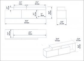 Comoda TV, Decorotika, Nexera, 149.8 x 42.9 x 35.3 cm, pal melaminat, natur/stejar