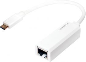 Adaptor Logilink 1x USB 3.1 tip C Male - 1x RJ-45 Female White