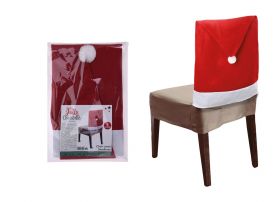 Husa spatar scaun Xmas hat, 50x120 cm, fetru, rosu