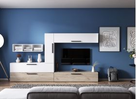 Living Pati 044 - Mobila Sufragerie Stejar + Alb