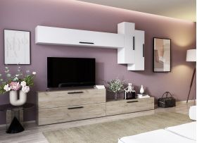 Living Pati 047 - Mobila Sufragerie Stejar + Alb
