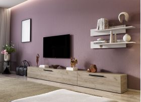 Living Pati 059 - Mobila Sufragerie Stejar + Alb