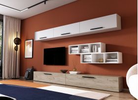 Living Pati 071 - Mobila Sufragerie Stejar + Alb