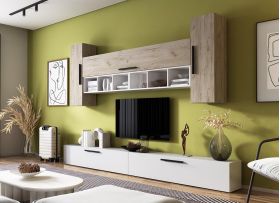 Living Pati 086 - Mobila Sufragerie Stejar + Alb