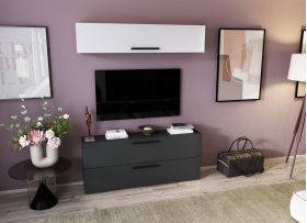 Living Pati 112 - Mobila Sufragerie Gri + Alb