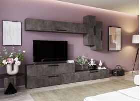 Living Pati 117 - Mobila Sufragerie Gri Beton