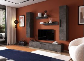 Living Pati 129 - Mobila Sufragerie Gri Beton