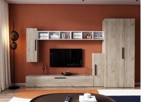 Living Pati 073 - Mobila Sufragerie Stejar + Alb
