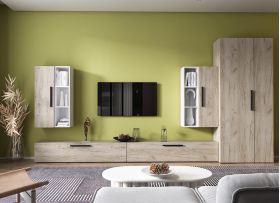 Living Pati 088 - Mobila Sufragerie Stejar + Alb